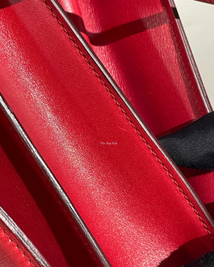 Celine Red Calfskin Leather Classic Medium Box Bag