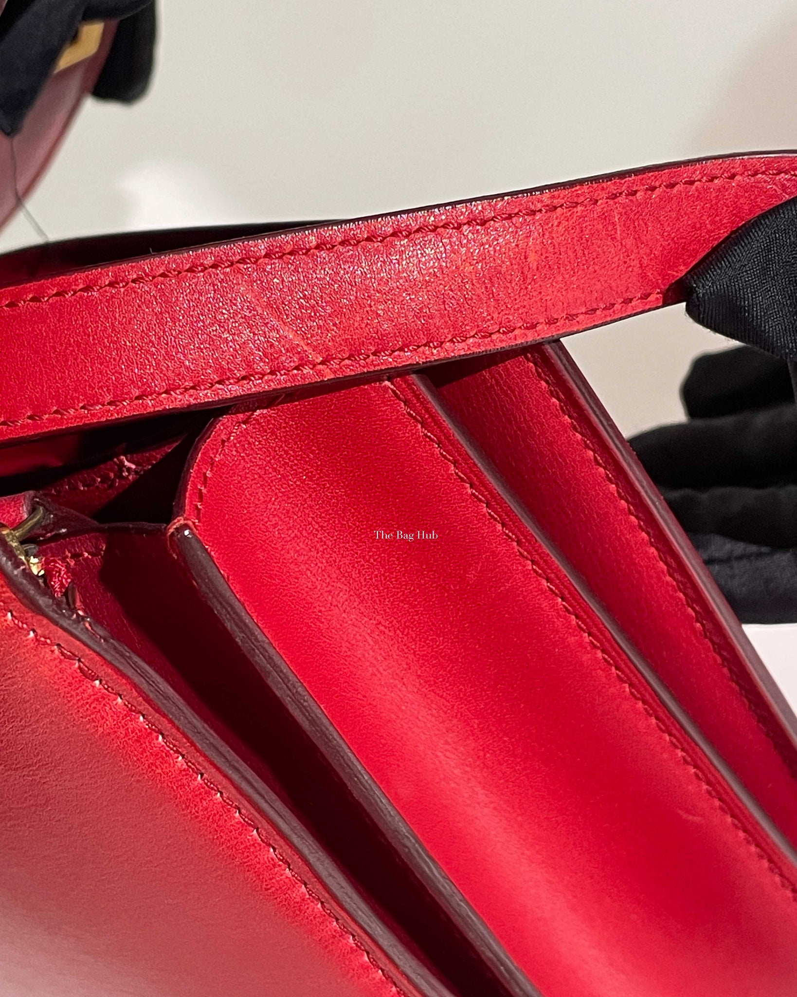 Celine Red Calfskin Leather Classic Medium Box Bag