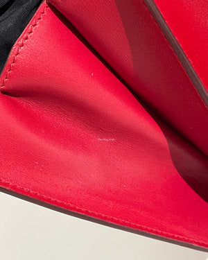 Celine Red Calfskin Leather Classic Medium Box Bag