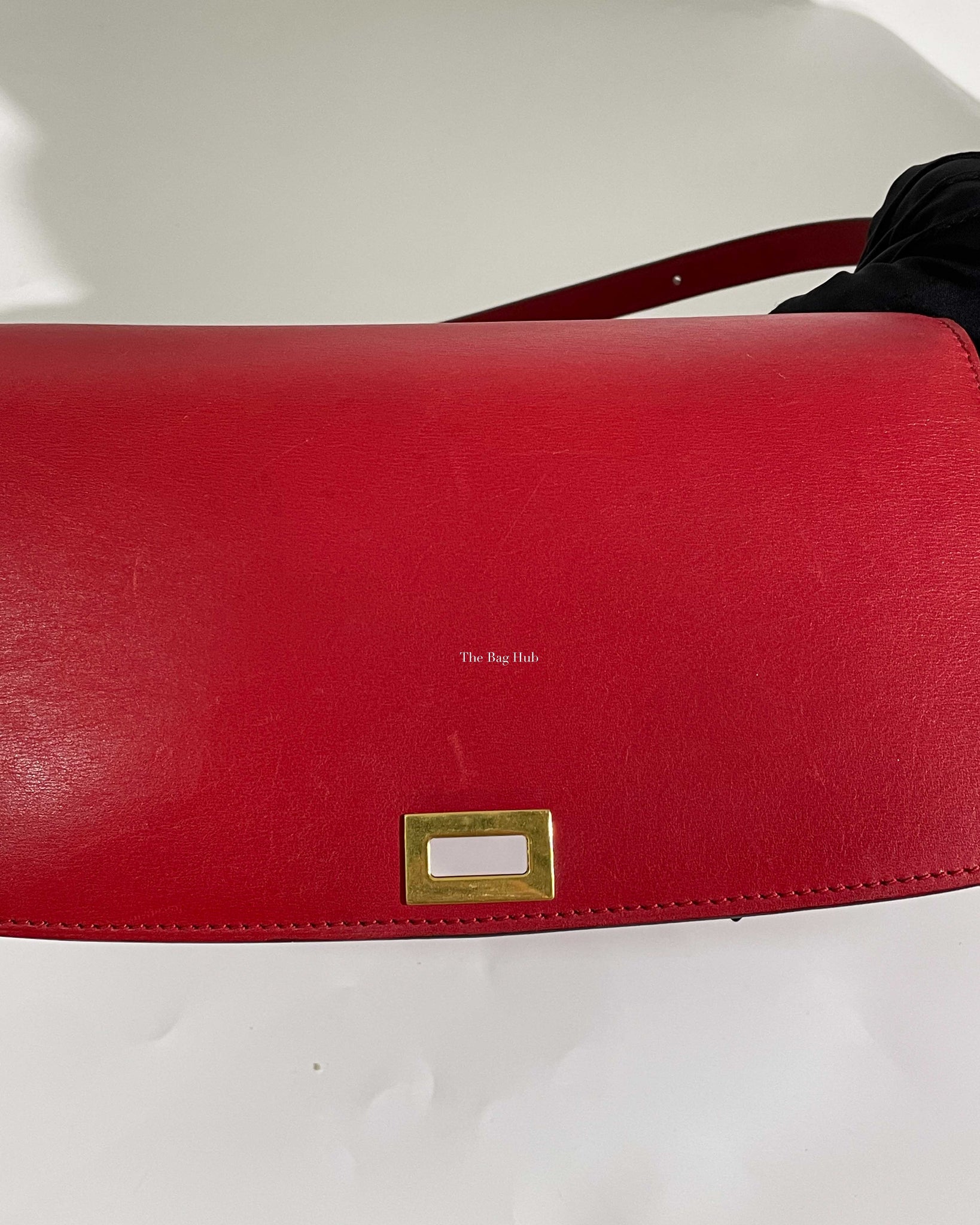 Celine Red Calfskin Leather Classic Medium Box Bag