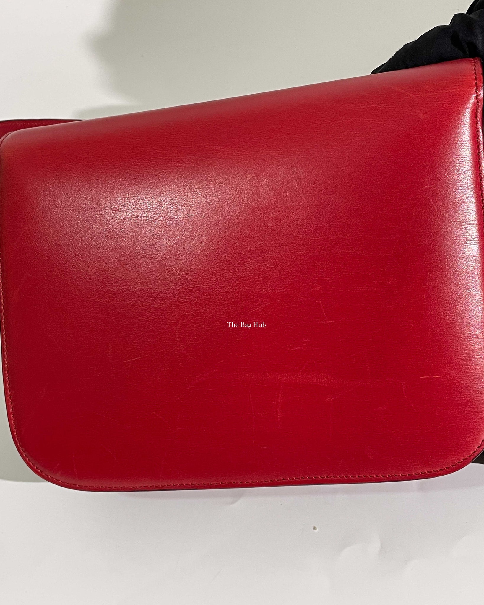 Celine Red Calfskin Leather Classic Medium Box Bag