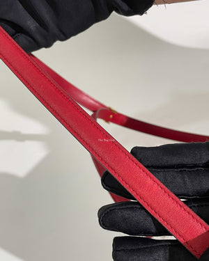 Celine Red Calfskin Leather Classic Medium Box Bag