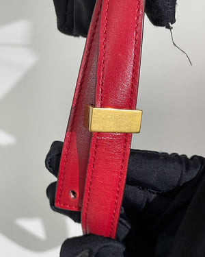Celine Red Calfskin Leather Classic Medium Box Bag