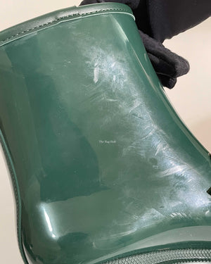 Gucci Green Accent Rubber Horsebit Rain Boots Size 37