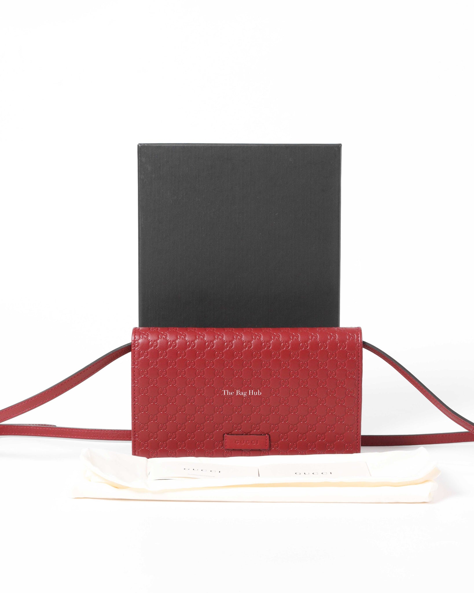 Gucci Red Microguccissima Wallet On Strap-13