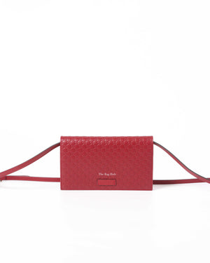 Gucci Red Microguccissima Wallet On Strap-2