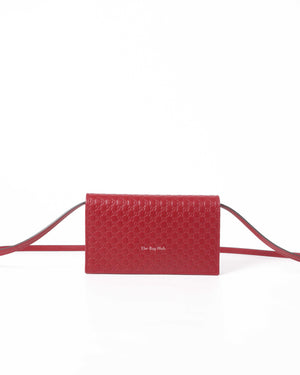 Gucci Red Microguccissima Wallet On Strap-3