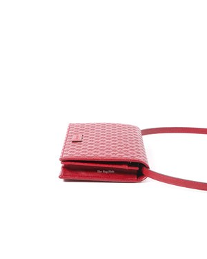 Gucci Red Microguccissima Wallet On Strap-5