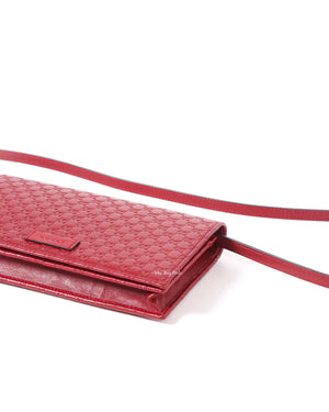 Gucci Red Microguccissima Wallet On Strap-8