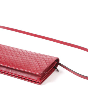 Gucci Red Microguccissima Wallet On Strap-10