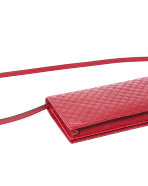 Gucci Red Microguccissima Wallet On Strap-9