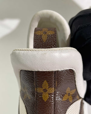 Louis Vuitton White/Brown Monogram Canvas And Leather Lace Up