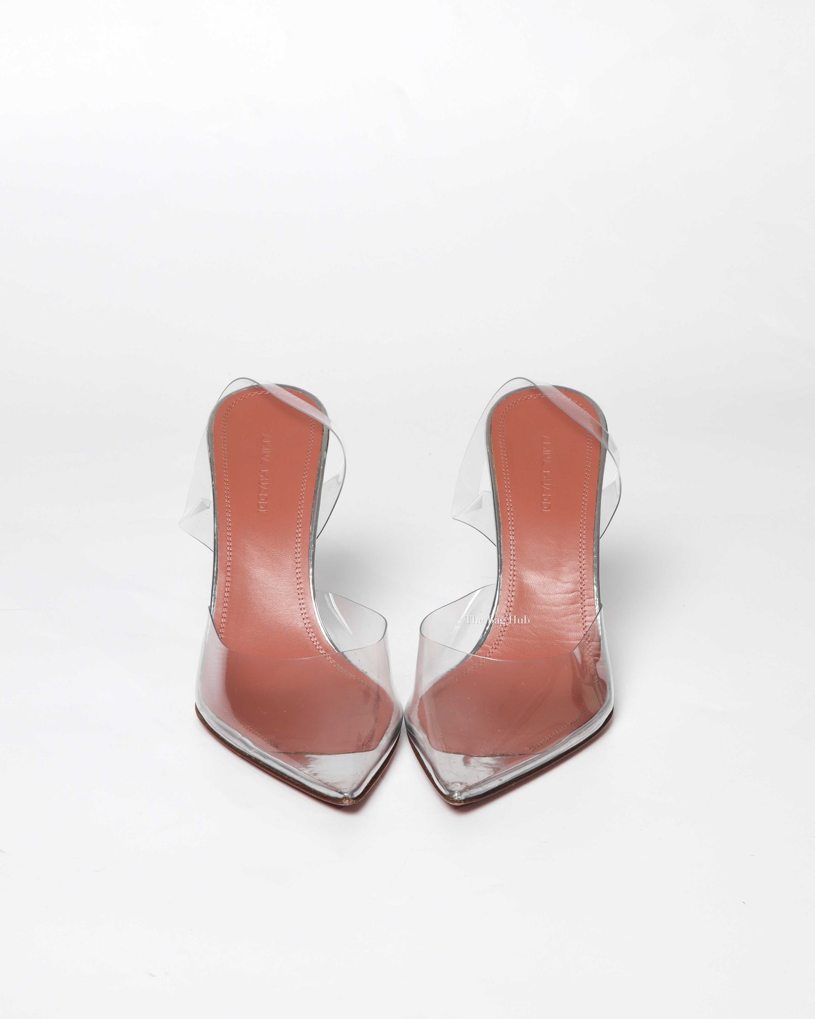 Amina Muaddi Transparent PVC Holli Glass Slingback Heels Size 37.5 - 3
