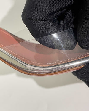 Amina Muaddi Transparent PVC Belgum Glass 70mm Slingback Size 37-10