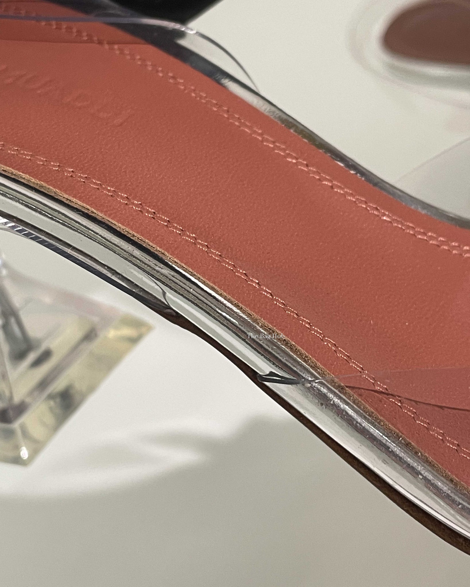 Amina Muaddi Transparent PVC Belgum Glass 70mm Slingback Size 37-16