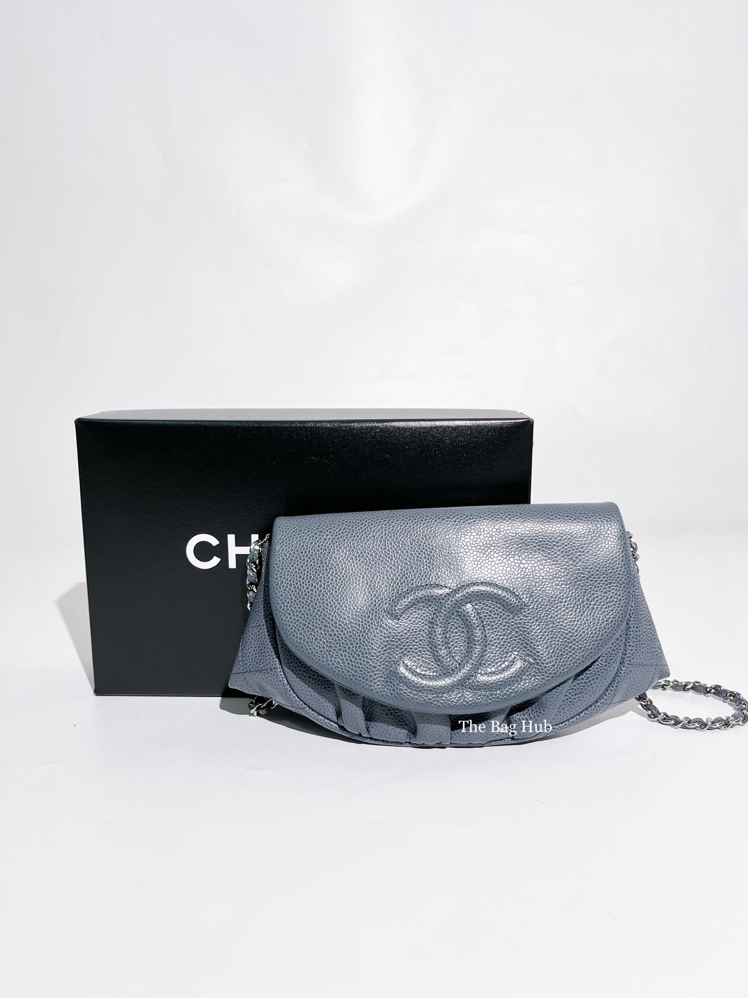 Chanel Light Blue Caviar Half Moon WOC SHW-12