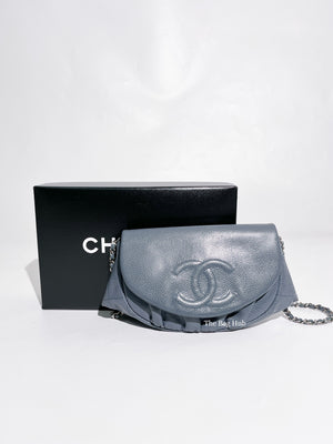 Chanel Light Blue Caviar Half Moon WOC SHW-12
