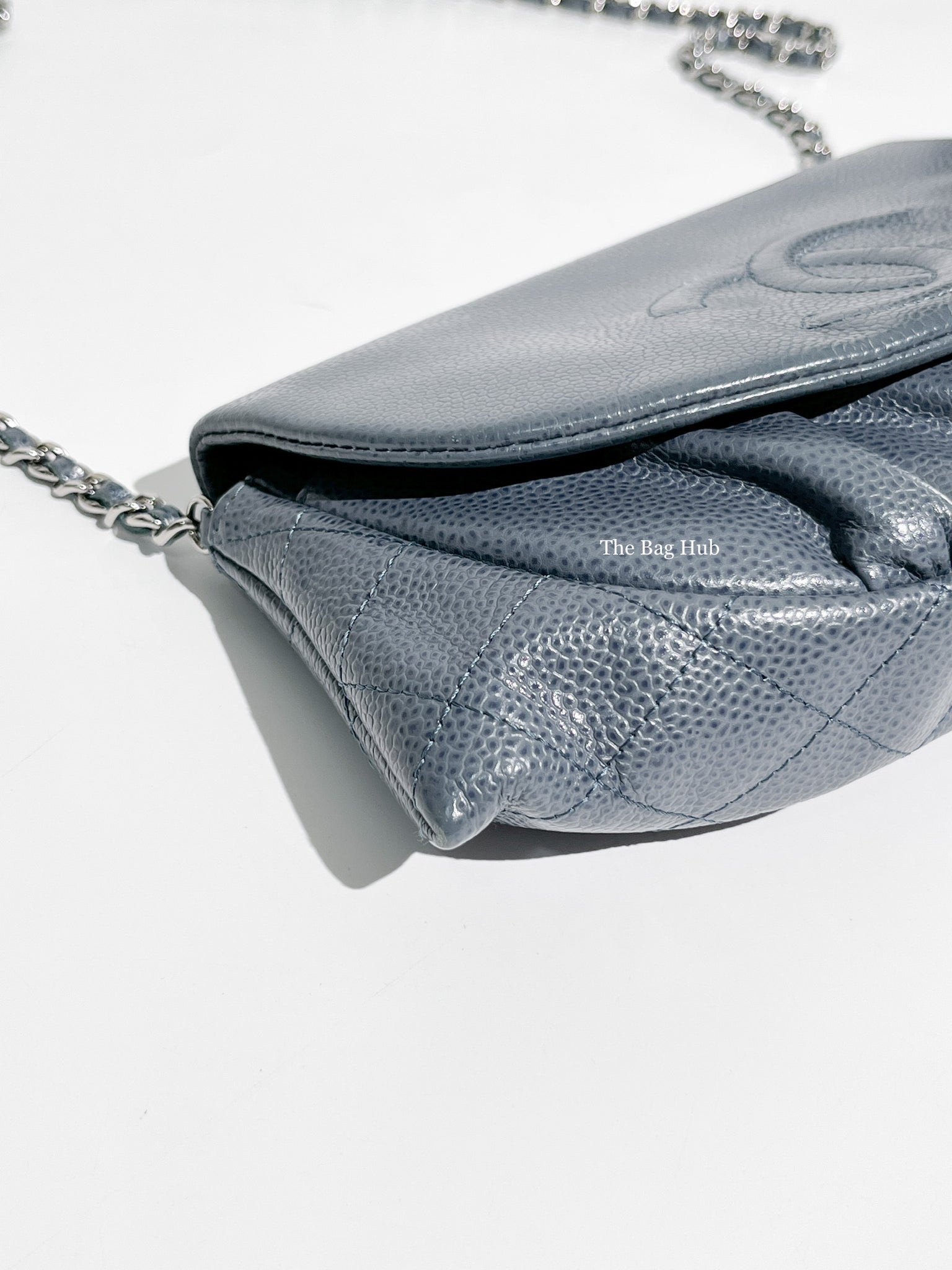 Chanel Light Blue Caviar Half Moon WOC SHW-7