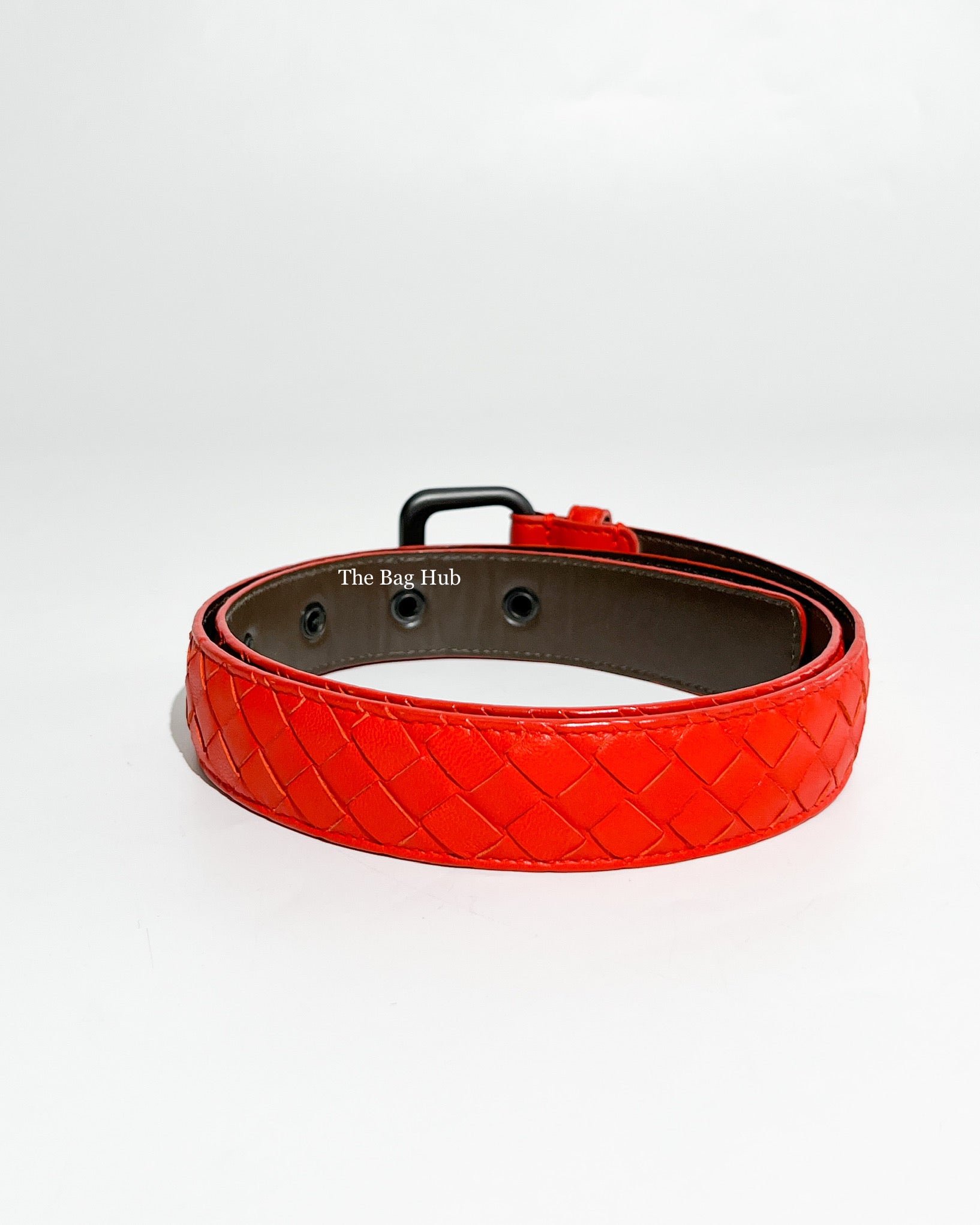 Bottega Veneta Red and Orange Intrecciato Belt 85 cm (2pcs)-3