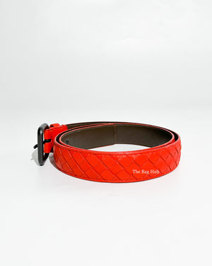 Bottega Veneta Red and Orange Intrecciato Belt 85 cm (2pcs)-5