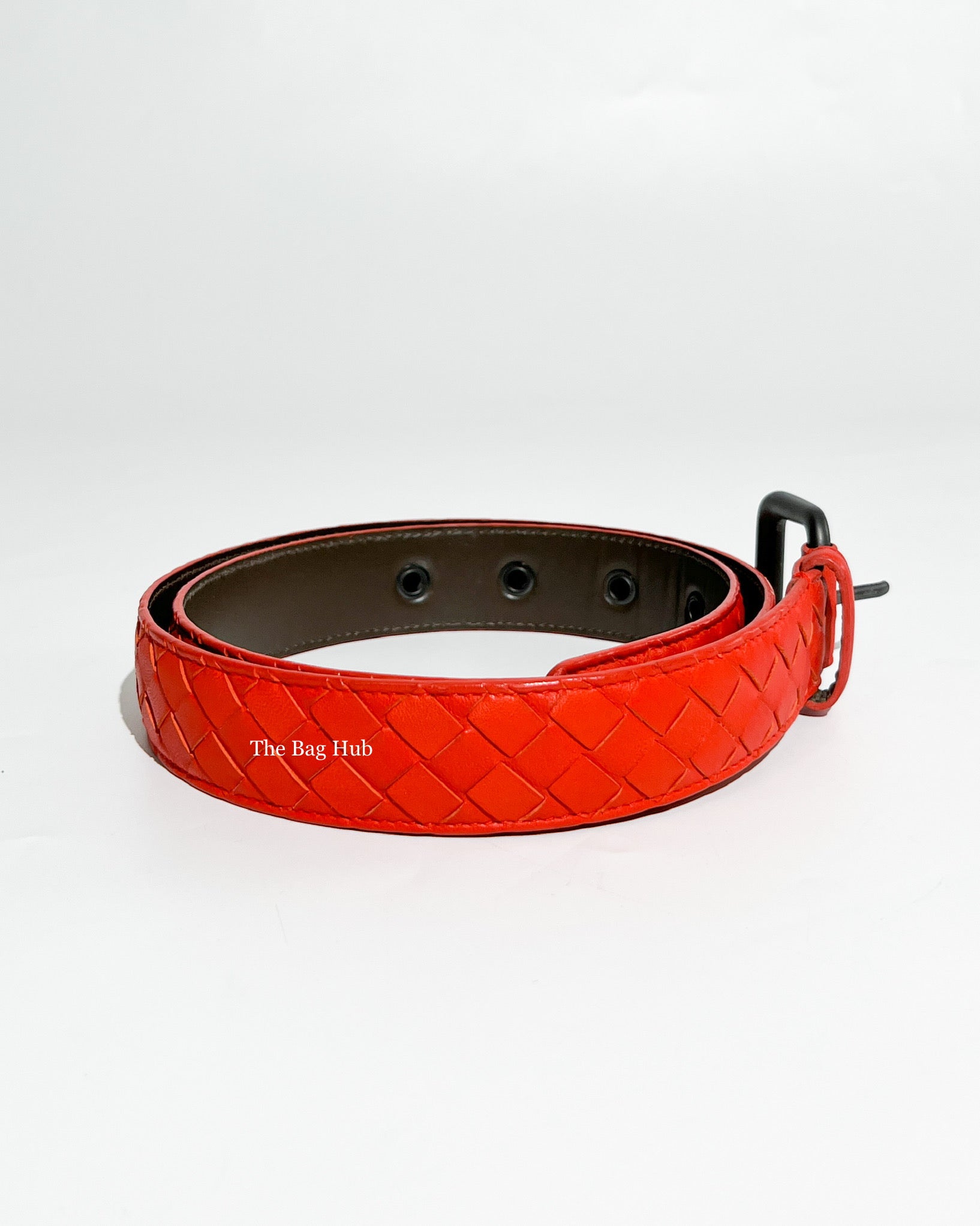 Bottega Veneta Red and Orange Intrecciato Belt 85 cm (2pcs)-4