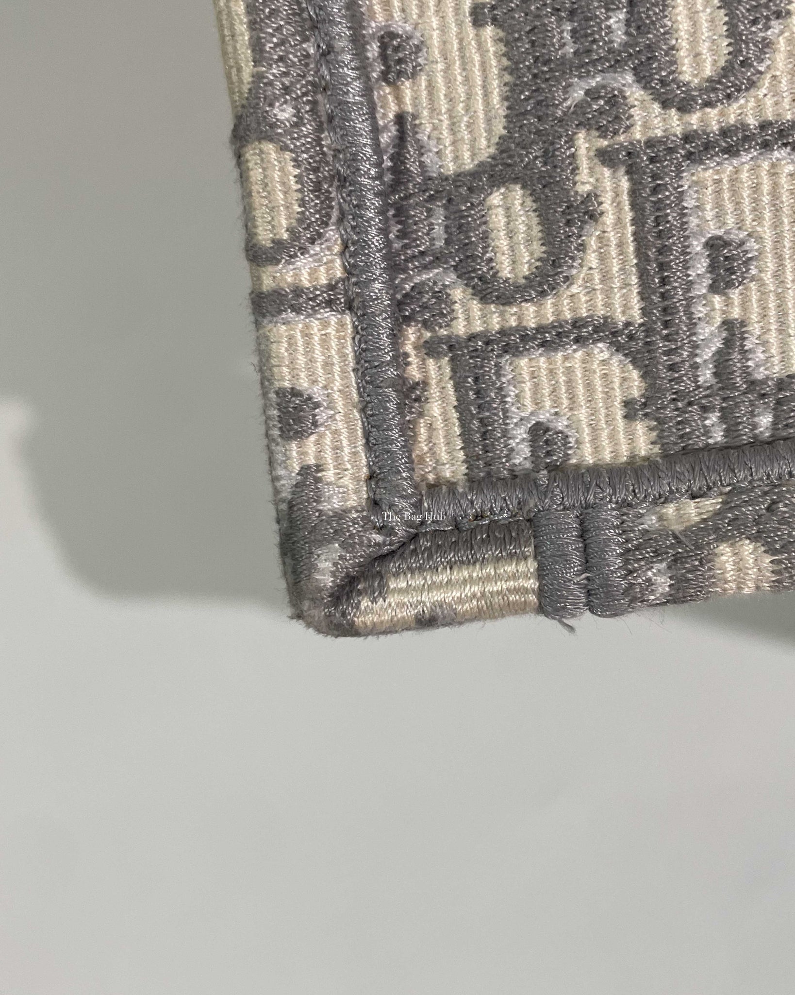 Christian Dior Gray Dior Oblique Embroidery Large Book Tote