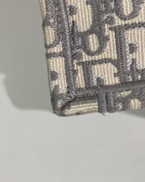Christian Dior Gray Dior Oblique Embroidery Large Book Tote