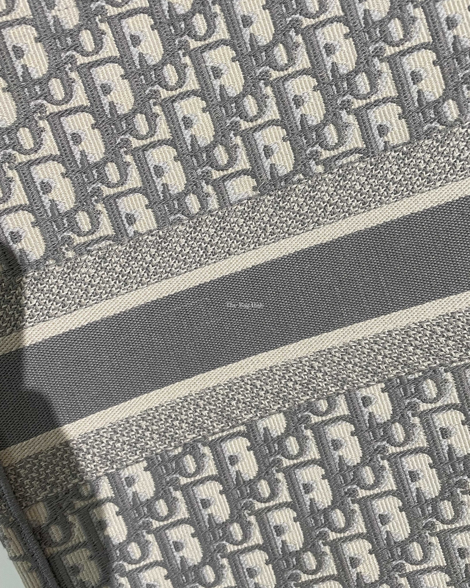 Christian Dior Gray Dior Oblique Embroidery Large Book Tote