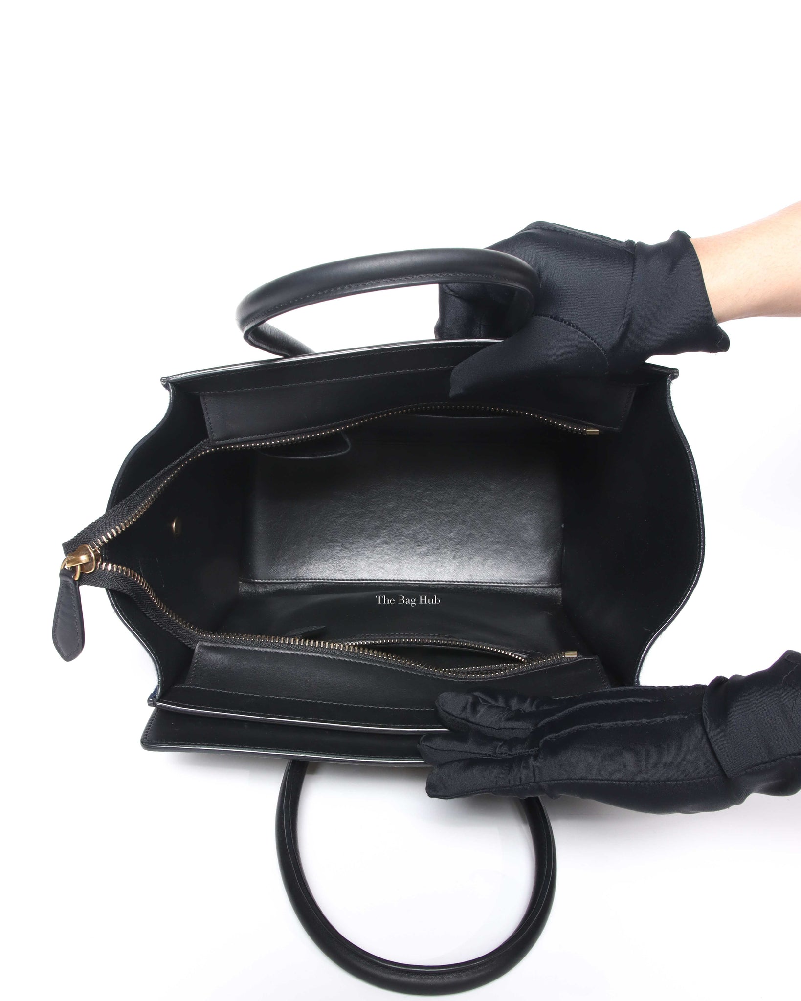 Celine Tri-Color Pony Hair And Leather Micro Luggage Tote Bag