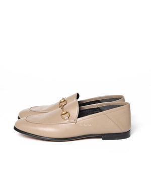 Gucci Mud Leather Women's Horsebit Loafers Size 38