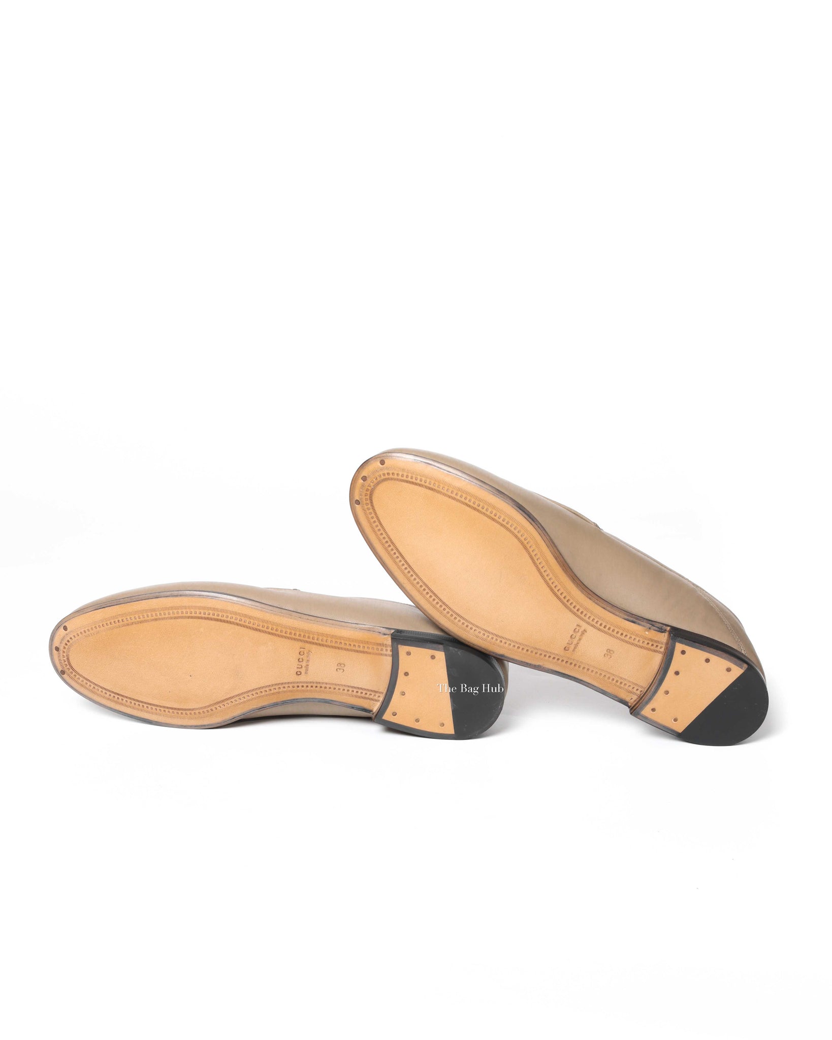Gucci Mud Leather Women's Horsebit Loafers Size 38