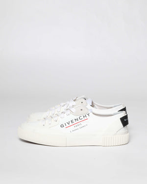 Givenchy White Canvas/Rubber Tennis Light Sneakers Size 37