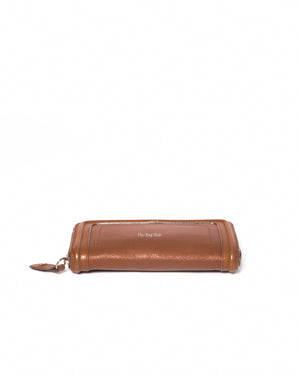 Chloe Brown Grained Calfskin Paraty Long Zip Around Wallet
