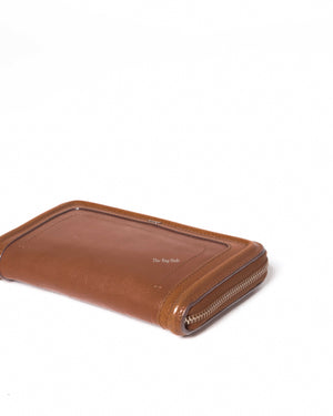 Chloe Brown Grained Calfskin Paraty Long Zip Around Wallet