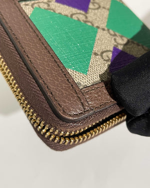 Gucci Brown GG Supreme Multicolor Centum Ophidia Continental Wallet