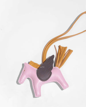 Hermes Pale Mauve/Sesame/Ebene Pegase Rodeo Bag Charm