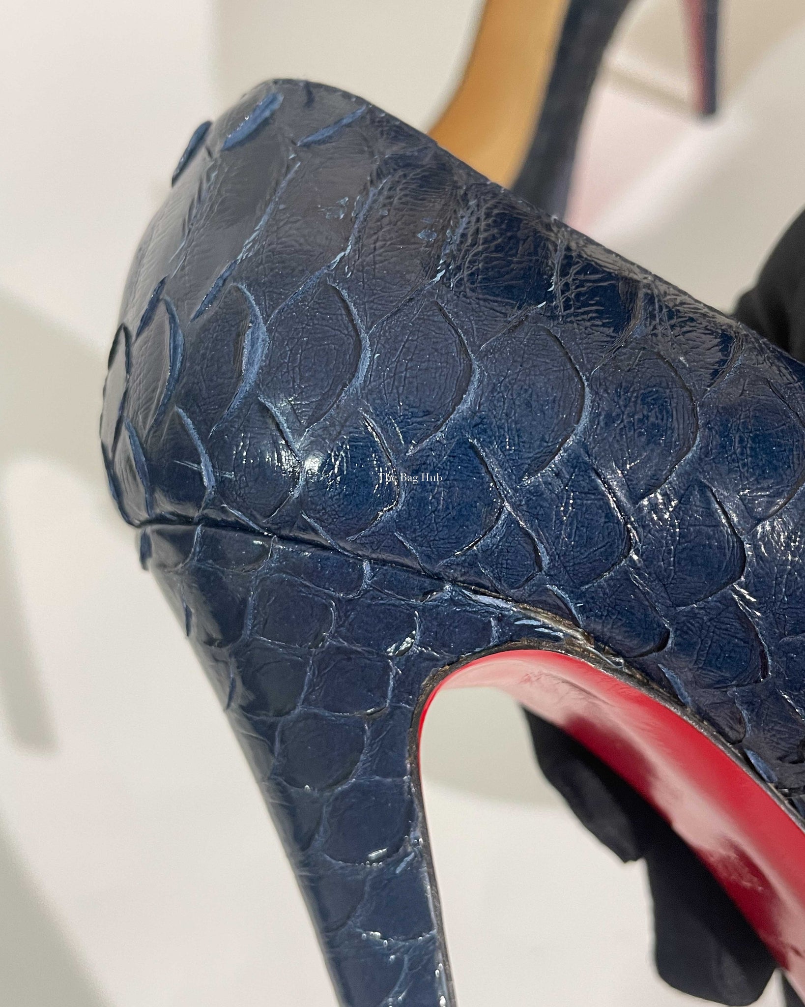 Christian Louboutin Navy Blue Python Simple Pumps Size 37.5