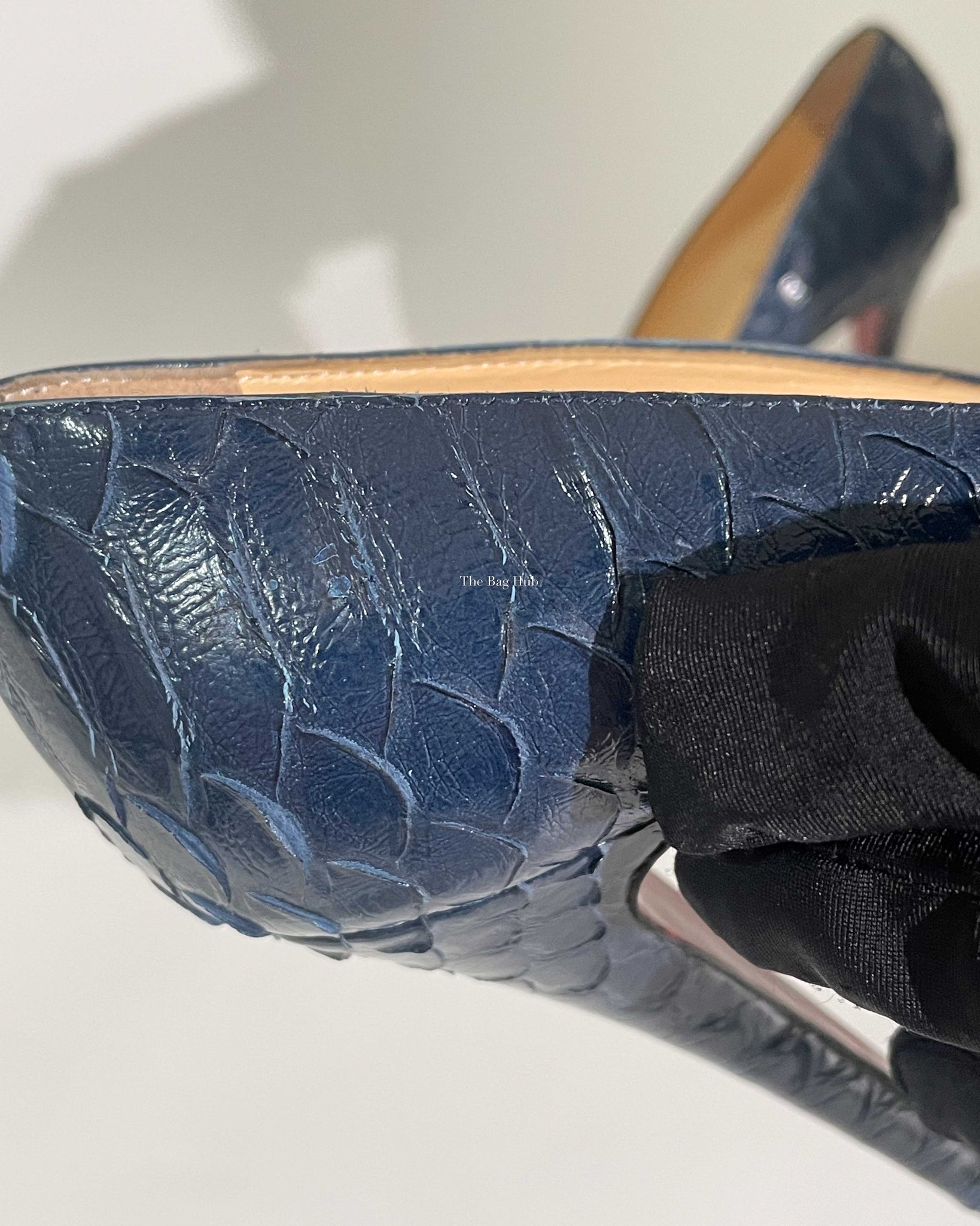 Christian Louboutin Navy Blue Python Simple Pumps Size 37.5