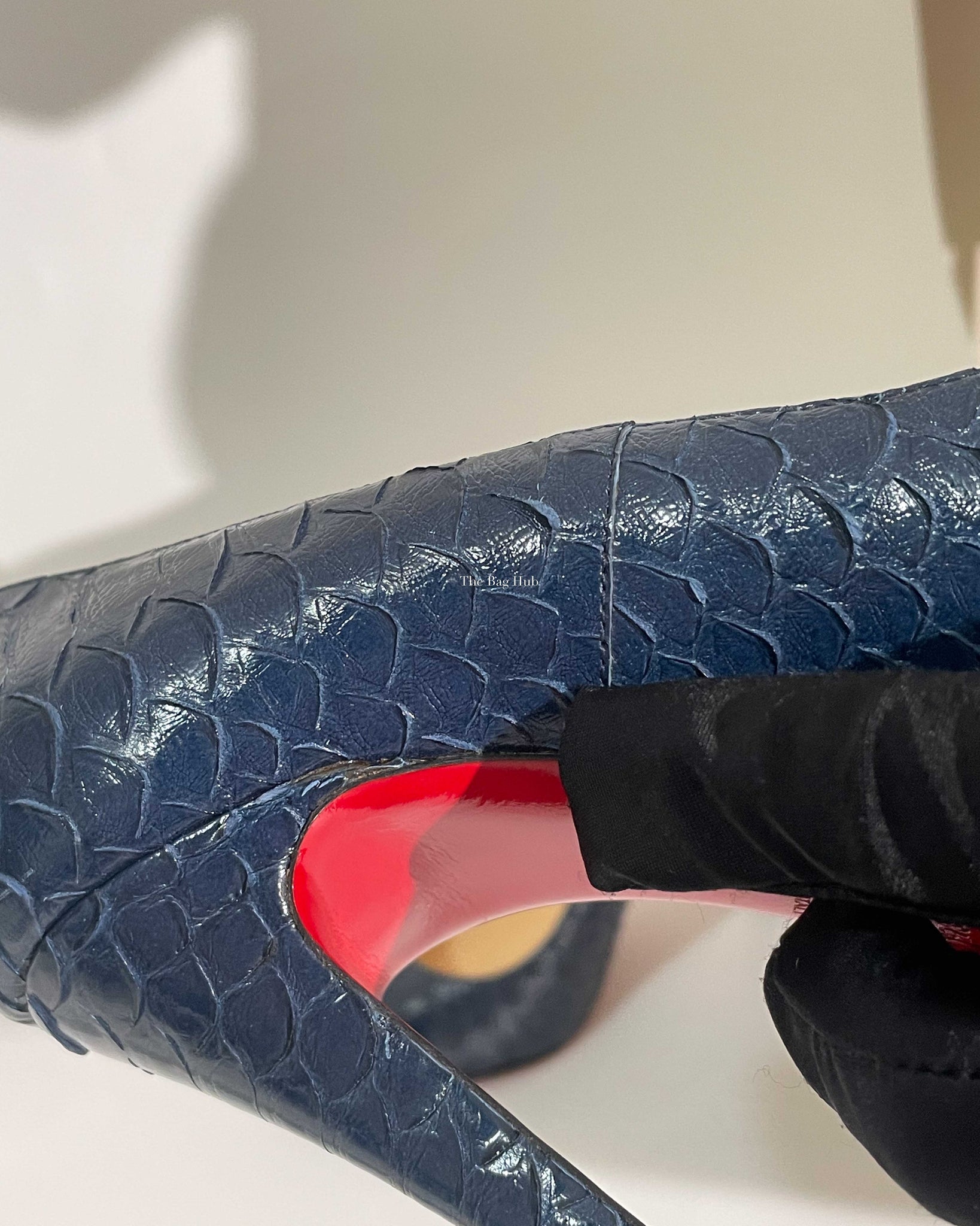 Christian Louboutin Navy Blue Python Simple Pumps Size 37.5
