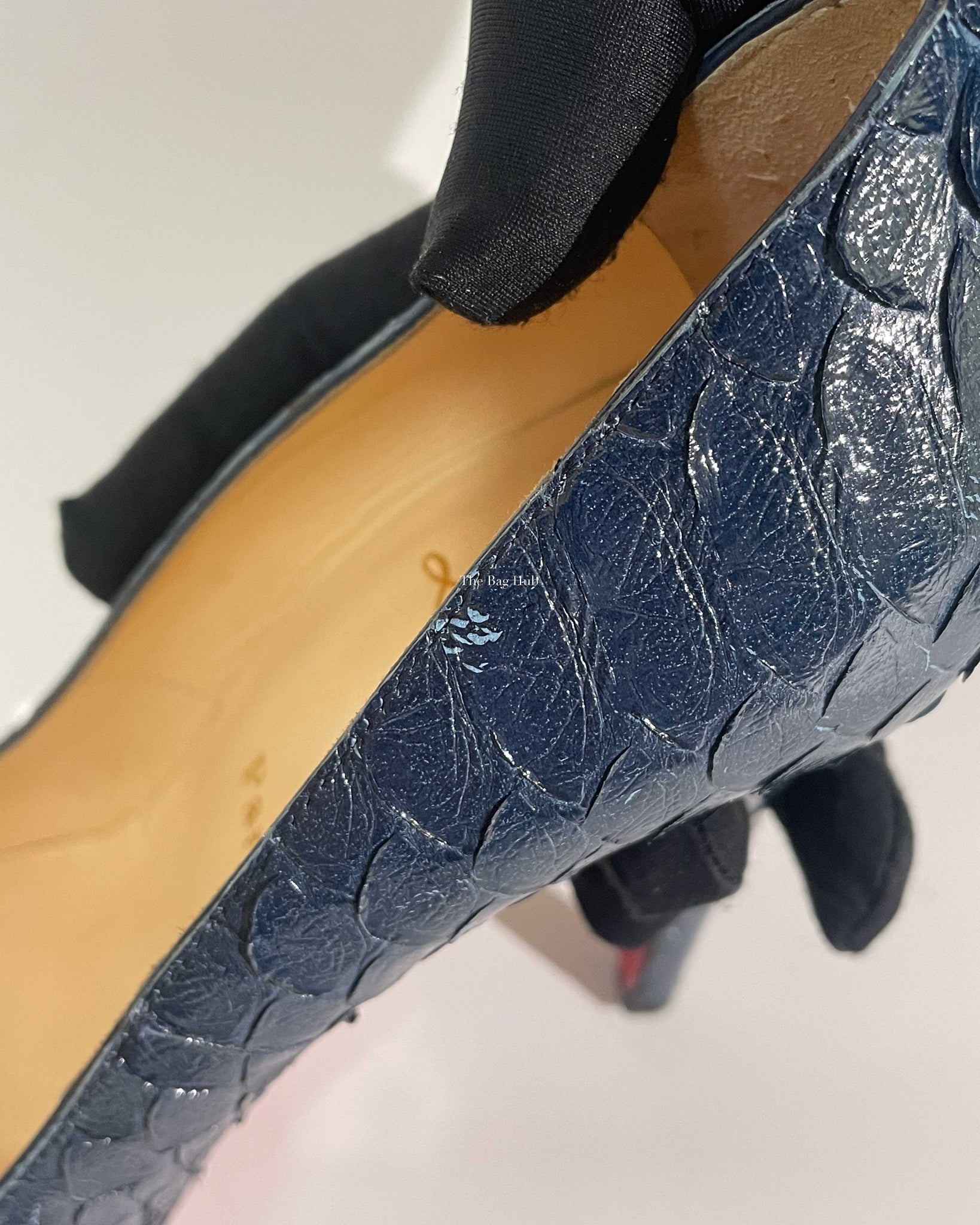 Christian Louboutin Navy Blue Python Simple Pumps Size 37.5