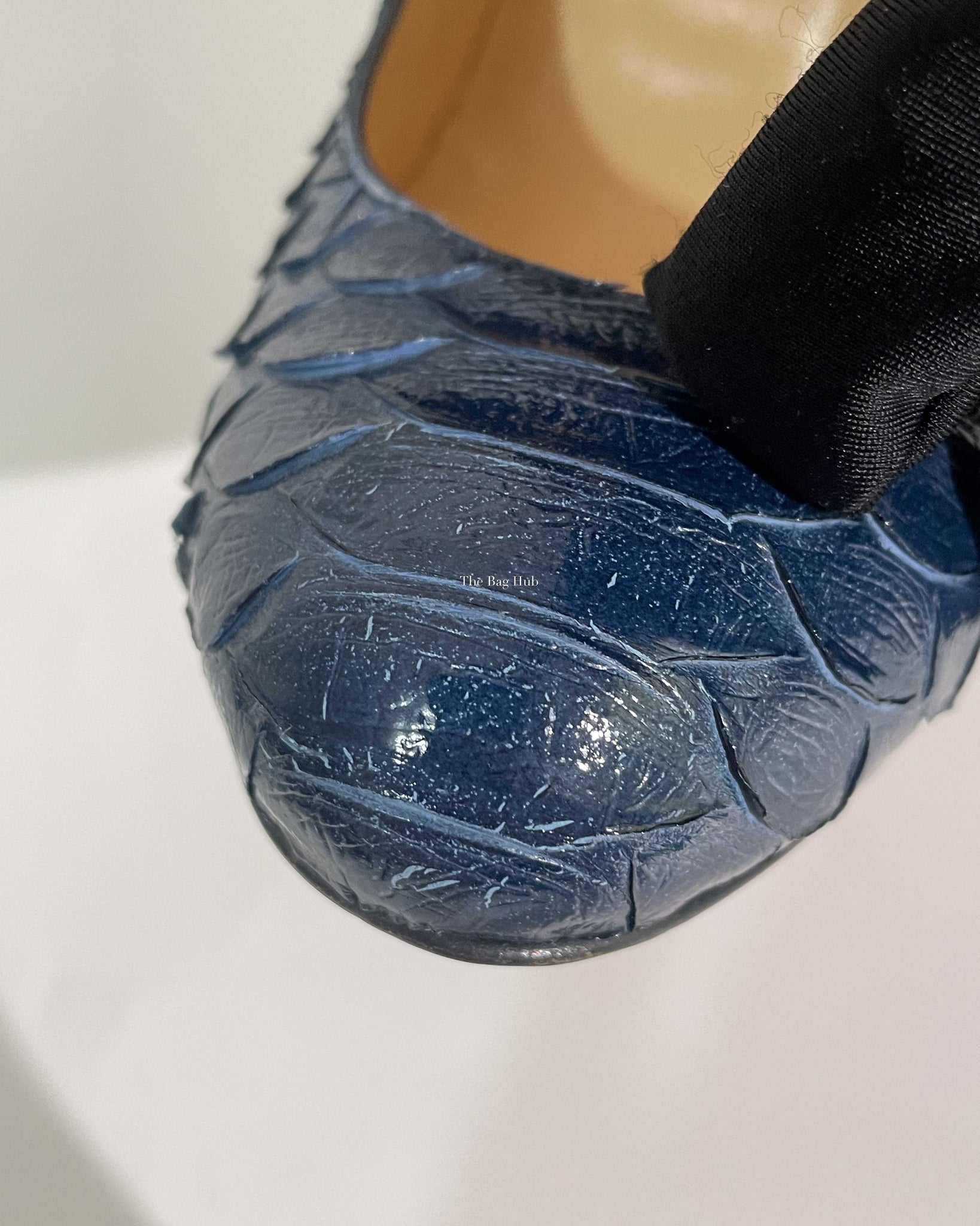 Christian Louboutin Navy Blue Python Simple Pumps Size 37.5