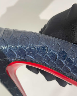 Christian Louboutin Navy Blue Python Simple Pumps Size 37.5