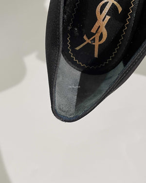 Saint Laurent Black Satin Tribtoo Pumps Size 36