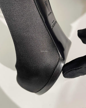 Saint Laurent Black Satin Tribtoo Pumps Size 36