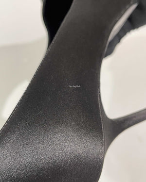 Saint Laurent Black Satin Tribtoo Pumps Size 36