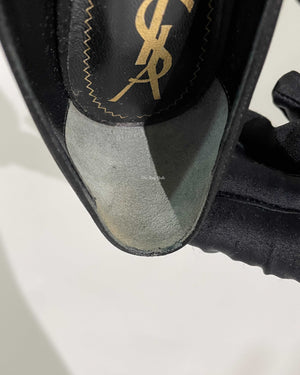 Saint Laurent Black Satin Tribtoo Pumps Size 36