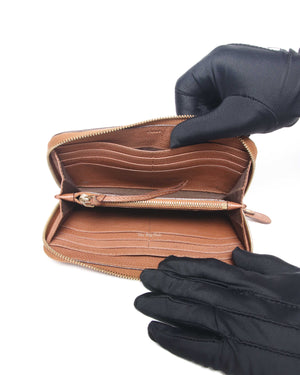 Chloe Brown Grained Calfskin Paraty Long Zip Around Wallet