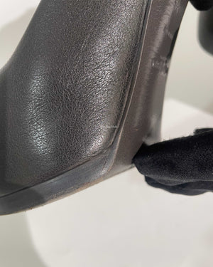 Saint Laurent Dark Grey Leather Tribtoo Pumps Size 36