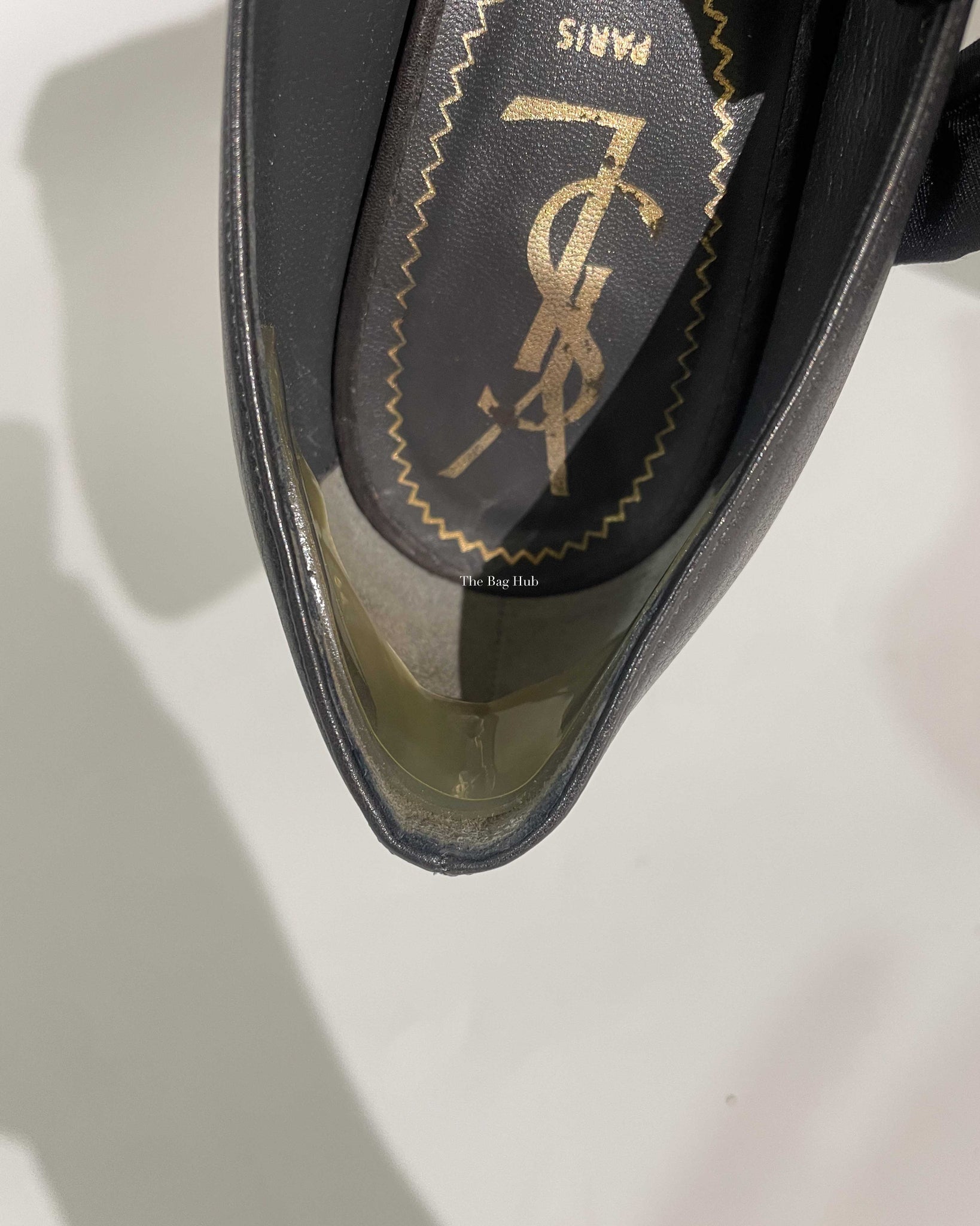 Saint Laurent Dark Grey Leather Tribtoo Pumps Size 36
