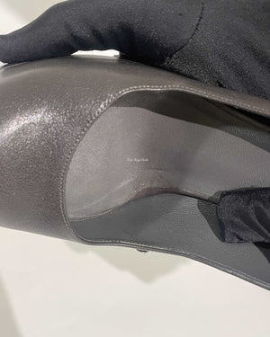 Saint Laurent Dark Grey Leather Tribtoo Pumps Size 36